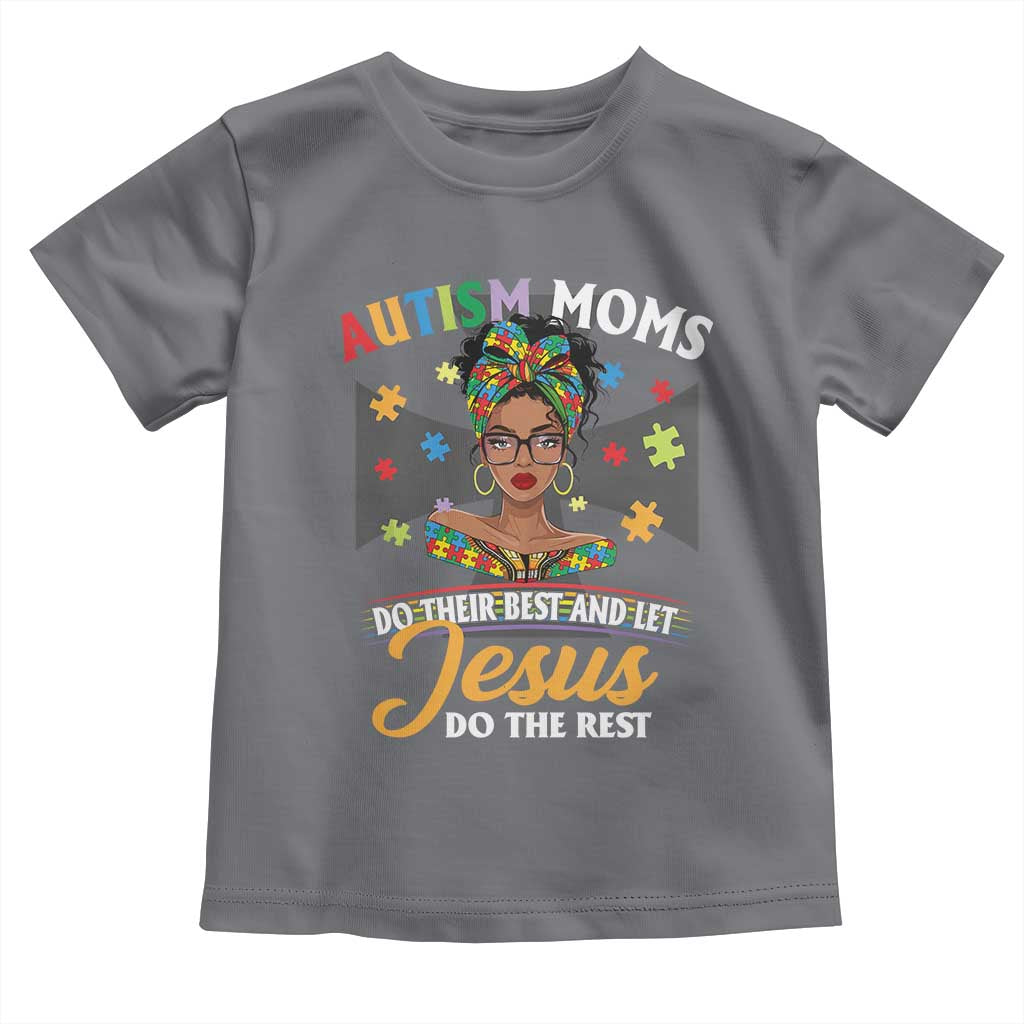 Afro Autism Mom Toddler T Shirt African American Autistic Black Mama Religious Cross TS10 Charcoal Print Your Wear