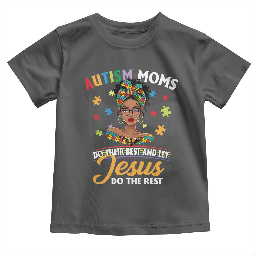 Afro Autism Mom Toddler T Shirt African American Autistic Black Mama Religious Cross TS10 Dark Heather Print Your Wear