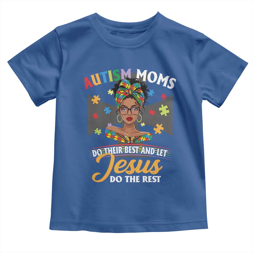 Afro Autism Mom Toddler T Shirt African American Autistic Black Mama Religious Cross TS10 Royal Blue Print Your Wear