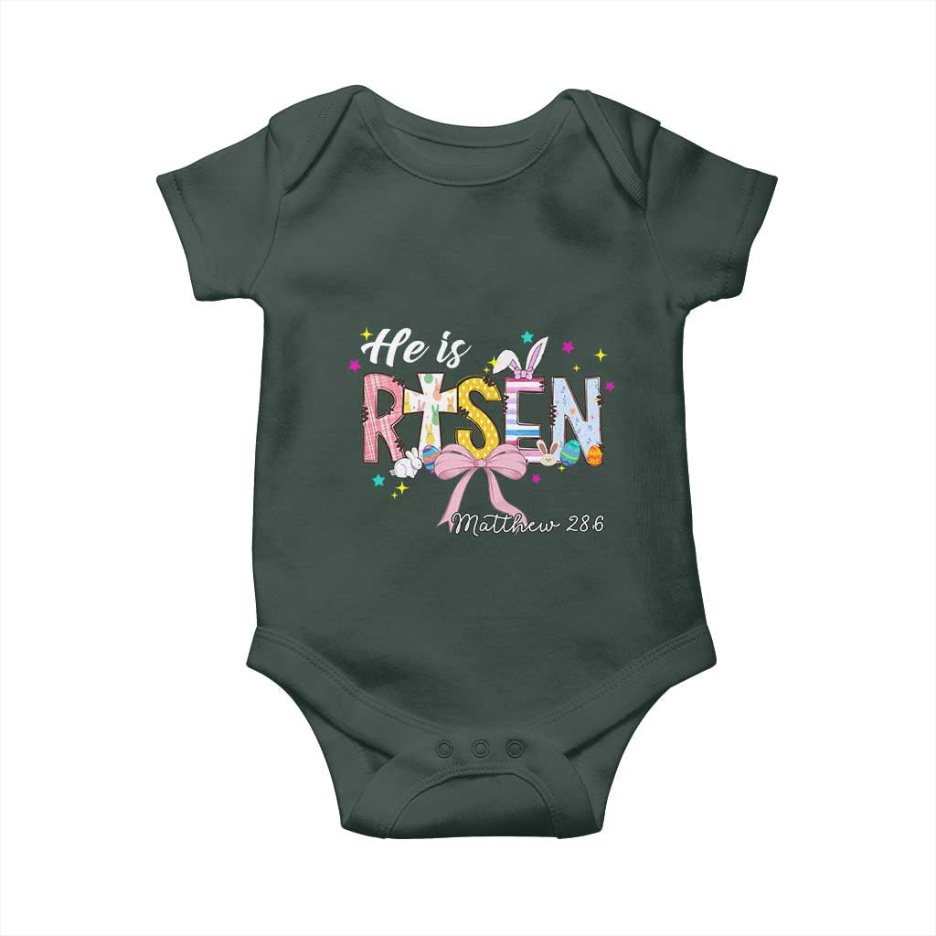 He Is Risen Baby Onesie Jesus Christian Happy Easter Coquette Cross TS10 Print Your Wear