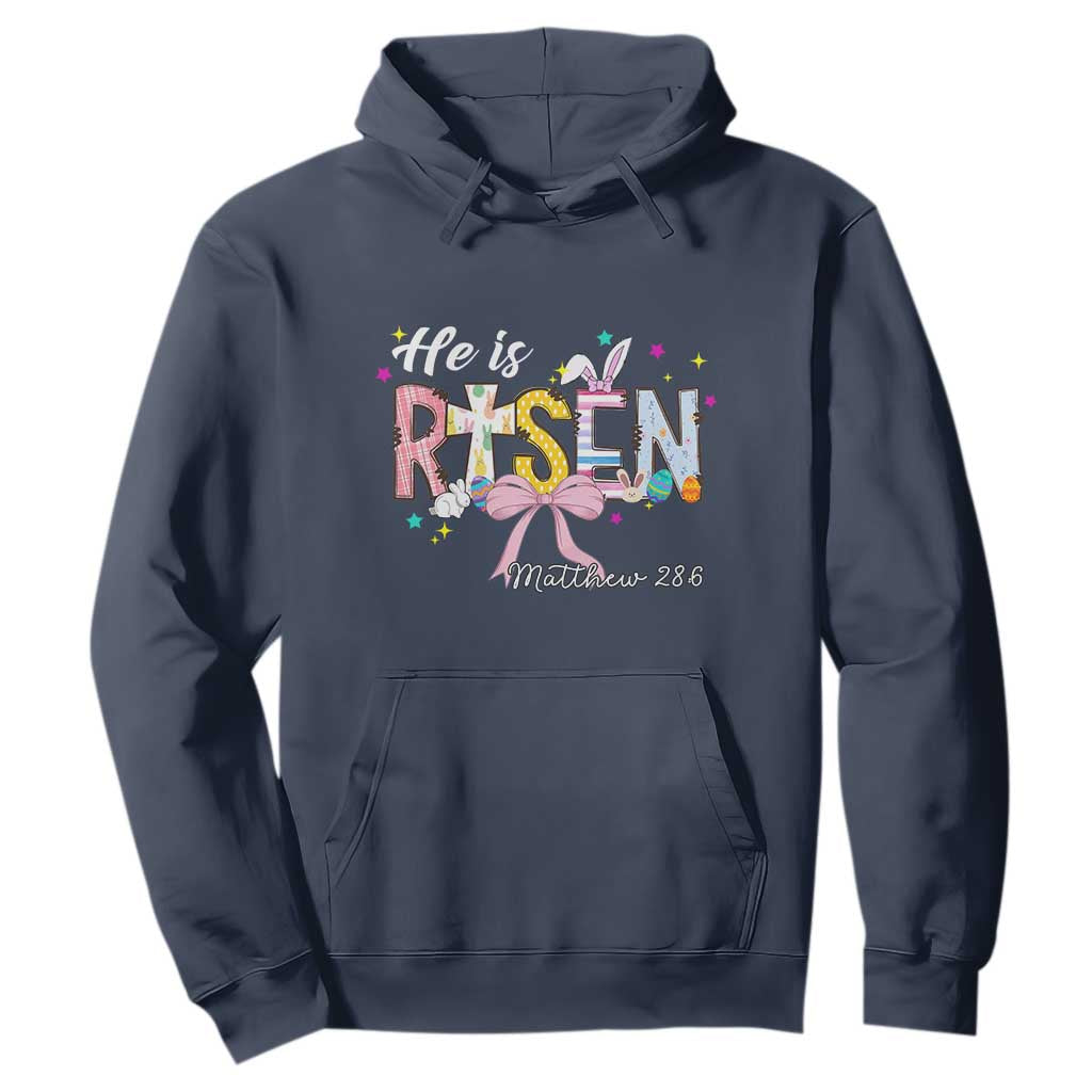 He Is Risen Hoodie Jesus Christian Happy Easter Coquette Cross TS10 Navy Print Your Wear