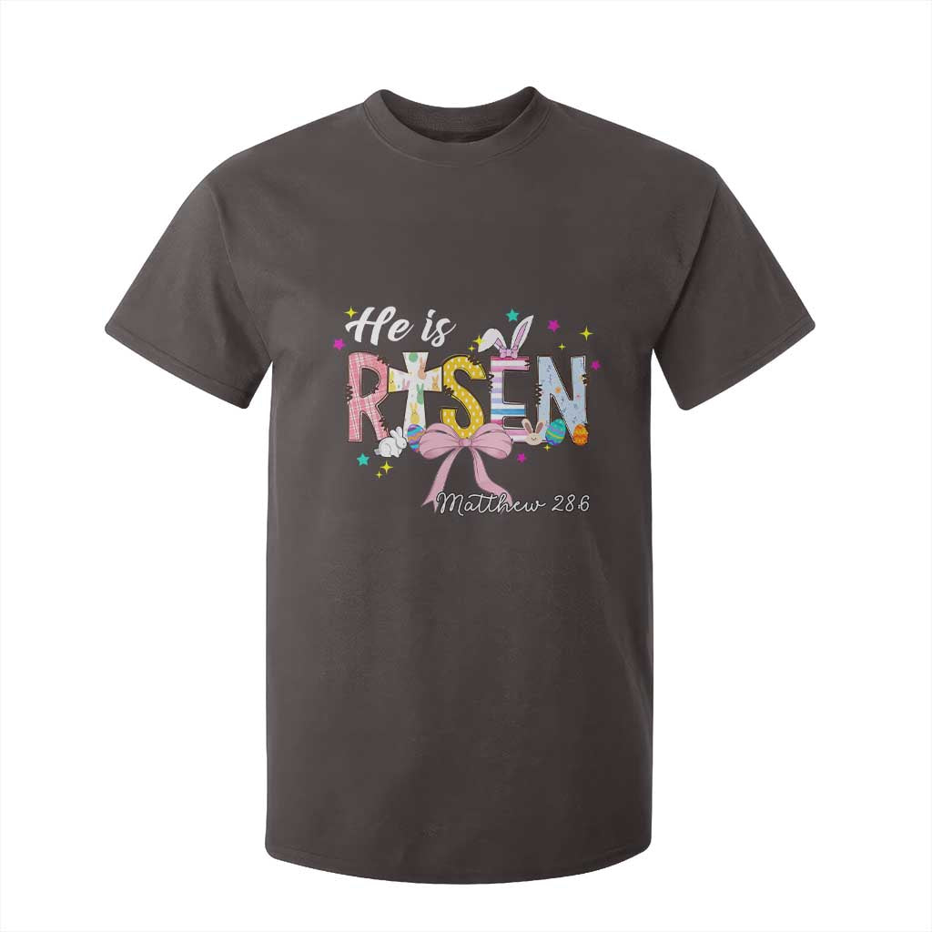 He Is Risen T Shirt For Kid Jesus Christian Happy Easter Coquette Cross TS10 Dark Chocolate Print Your Wear