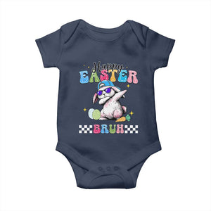 Happy Easter Bruh Baby Onesie Bunny Dabbing Rabbit Funny Kids Toddler Boys TS10 Navy Print Your Wear