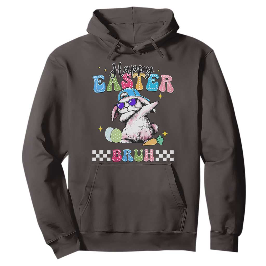 Happy Easter Bruh Hoodie Bunny Dabbing Rabbit Funny Kids Toddler Boys TS10 Dark Chocolate Print Your Wear