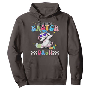 Happy Easter Bruh Hoodie Bunny Dabbing Rabbit Funny Kids Toddler Boys TS10 Dark Chocolate Print Your Wear