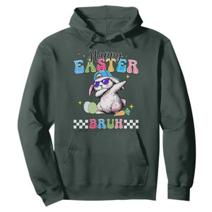 Happy Easter Bruh Hoodie Bunny Dabbing Rabbit Funny Kids Toddler Boys TS10 Dark Forest Green Print Your Wear