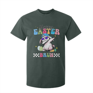 Happy Easter Bruh T Shirt For Kid Bunny Dabbing Rabbit Funny Kids Toddler Boys TS10 Dark Forest Green Print Your Wear
