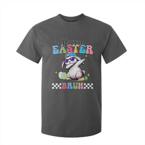 Happy Easter Bruh T Shirt For Kid Bunny Dabbing Rabbit Funny Kids Toddler Boys TS10 Dark Heather Print Your Wear