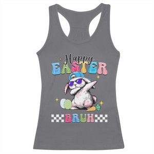 Happy Easter Bruh Racerback Tank Top Bunny Dabbing Rabbit Funny Kids Toddler Boys TS10 Charcoal Print Your Wear