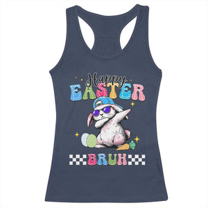 Happy Easter Bruh Racerback Tank Top Bunny Dabbing Rabbit Funny Kids Toddler Boys TS10 Navy Print Your Wear