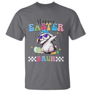 Happy Easter Bruh T Shirt Bunny Dabbing Rabbit Funny Kids Toddler Boys TS10 Charcoal Print Your Wear