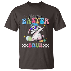 Happy Easter Bruh T Shirt Bunny Dabbing Rabbit Funny Kids Toddler Boys TS10 Dark Chocolate Print Your Wear
