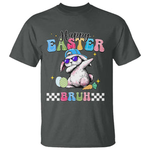 Happy Easter Bruh T Shirt Bunny Dabbing Rabbit Funny Kids Toddler Boys TS10 Dark Heather Print Your Wear