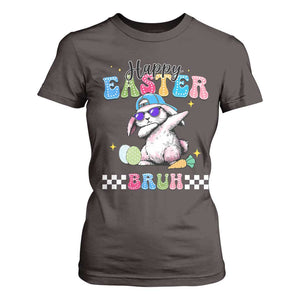 Happy Easter Bruh T Shirt For Women Bunny Dabbing Rabbit Funny Kids Toddler Boys TS10 Dark Chocolate Print Your Wear