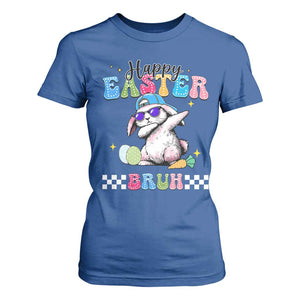 Happy Easter Bruh T Shirt For Women Bunny Dabbing Rabbit Funny Kids Toddler Boys TS10 Royal Blue Print Your Wear