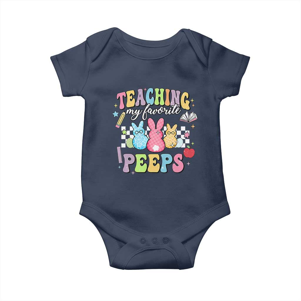 Easter Teacher Baby Onesie Teaching My Favorire Peeps TS10 Navy Print Your Wear