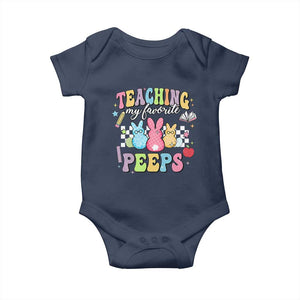 Easter Teacher Baby Onesie Teaching My Favorire Peeps TS10 Navy Print Your Wear
