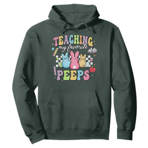 Easter Teacher Hoodie Teaching My Favorire Peeps TS10 Dark Forest Green Print Your Wear