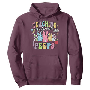Easter Teacher Hoodie Teaching My Favorire Peeps TS10 Maroon Print Your Wear