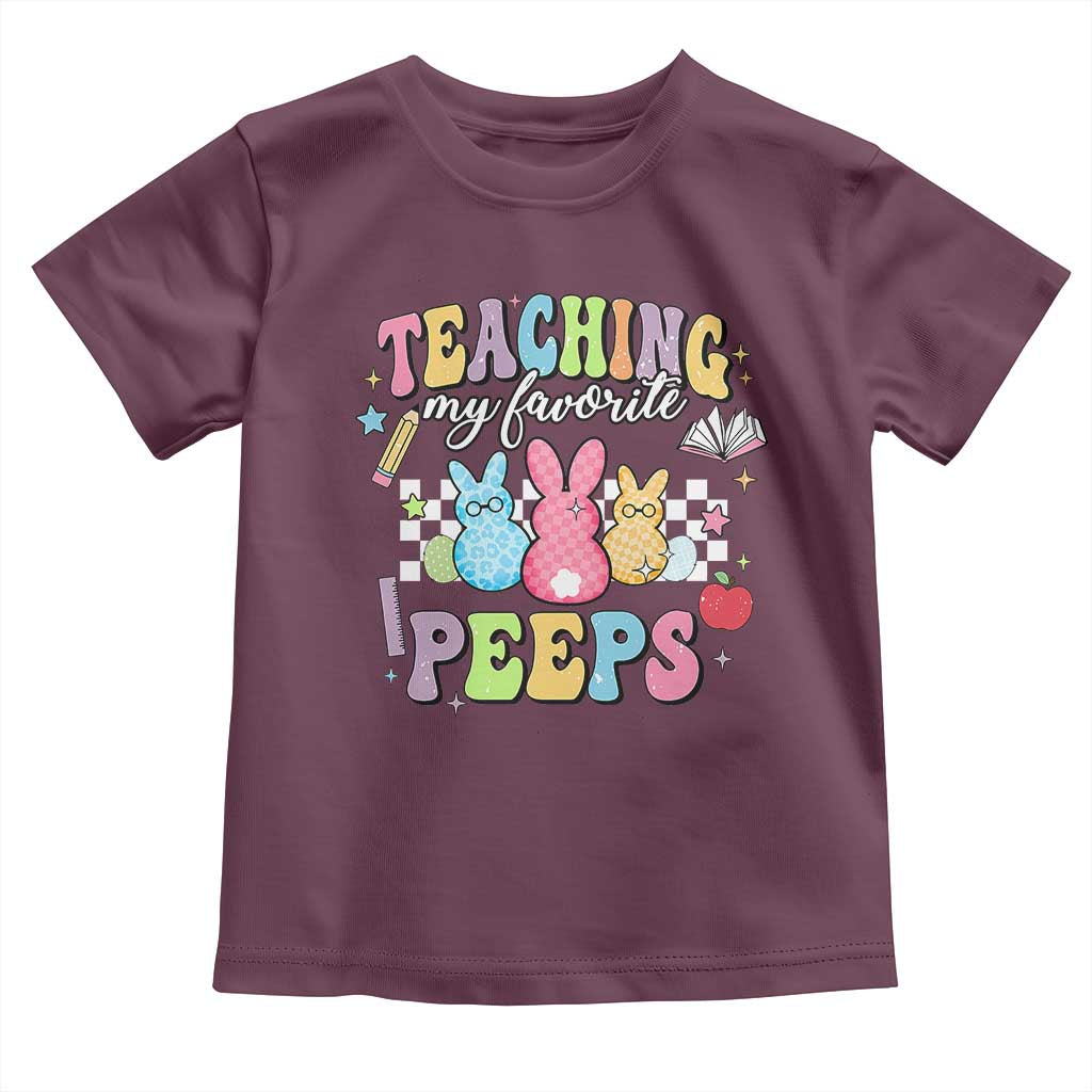 Easter Teacher Toddler T Shirt Teaching My Favorire Peeps TS10 Maroon Print Your Wear