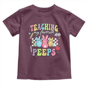 Easter Teacher Toddler T Shirt Teaching My Favorire Peeps TS10 Maroon Print Your Wear