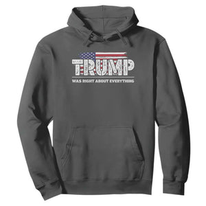 Trump Was Right about Everything Hoodie American Flag TS10 Dark Heather Print Your Wear