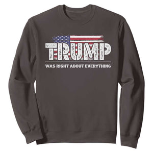 Trump Was Right about Everything Sweatshirt American Flag TS10 Dark Chocolate Print Your Wear