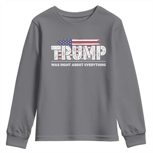 Trump Was Right about Everything Youth Sweatshirt American Flag TS10 Charcoal Print Your Wear