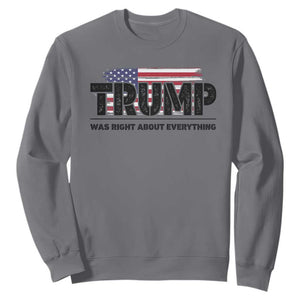 Trump Was Right About Everything Sweatshirt USA American Flag TS10 Charcoal Print Your Wear
