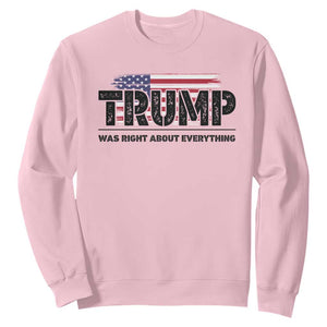 Trump Was Right About Everything Sweatshirt USA American Flag TS10 Light Pink Print Your Wear