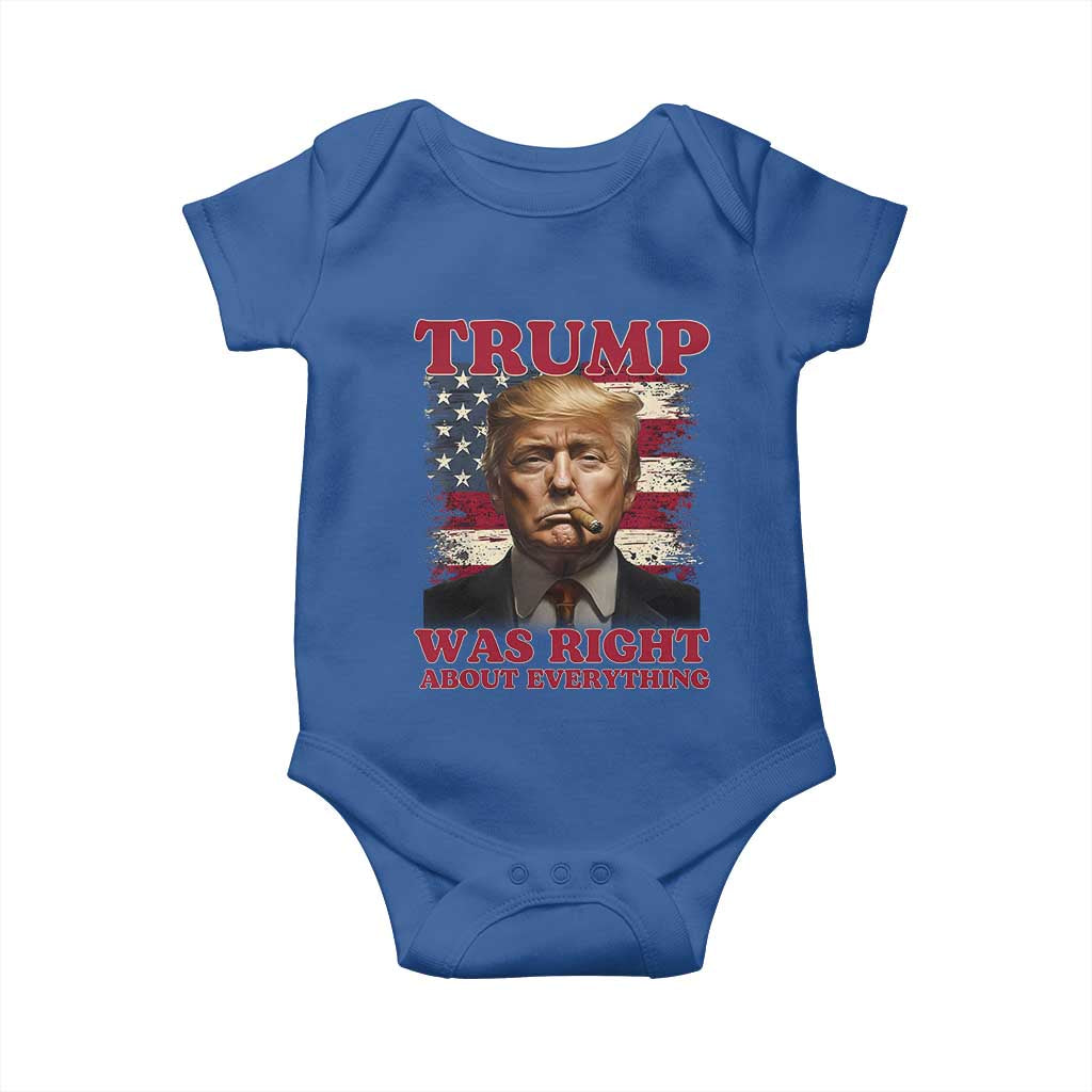 Donald Trump Was Right About Everything Baby Onesie USA Flag TS10 Royal Blue Print Your Wear