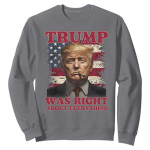Donald Trump Was Right About Everything Sweatshirt USA Flag TS10 Charcoal Print Your Wear