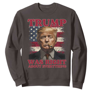 Donald Trump Was Right About Everything Sweatshirt USA Flag TS10 Dark Chocolate Print Your Wear
