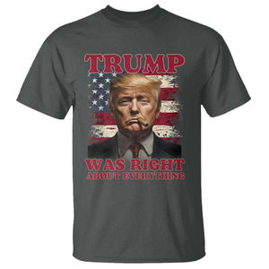 Donald Trump Was Right About Everything T Shirt USA Flag TS10 Dark Heather Print Your Wear