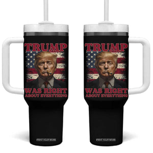 Donald Trump Was Right About Everything Tumbler With Handle USA Flag TS10 One Size: 40 oz Black Print Your Wear