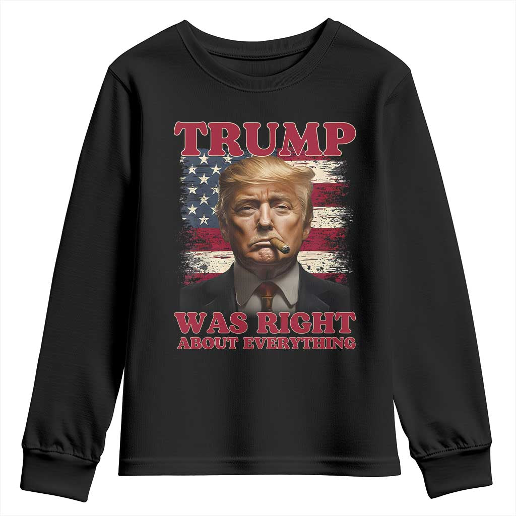 Donald Trump Was Right About Everything Youth Sweatshirt USA Flag TS10 Black Print Your Wear