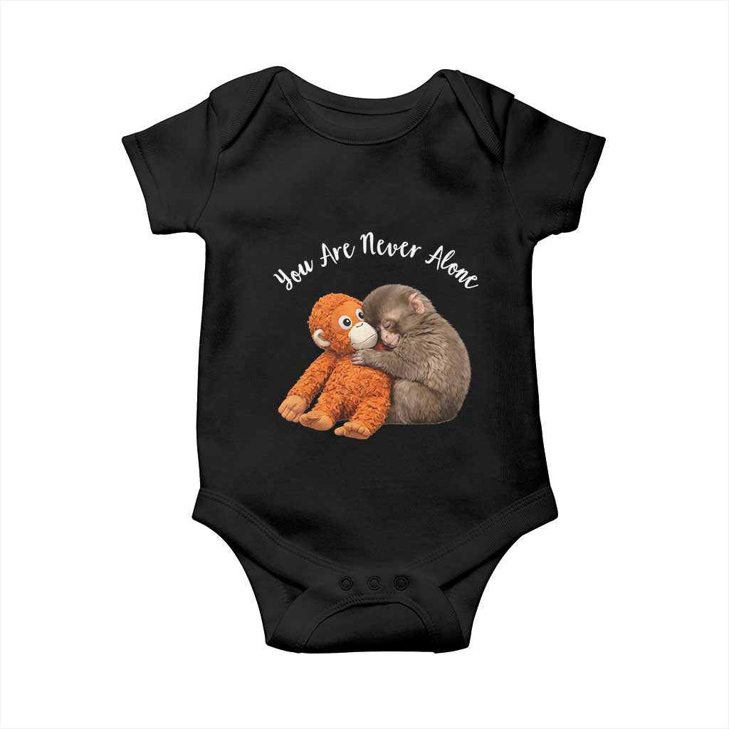 Viral Punch Monkey Baby Onesie Cute Baby Monkey With Plush Toy Animal Lovers TS10 Black Print Your Wear
