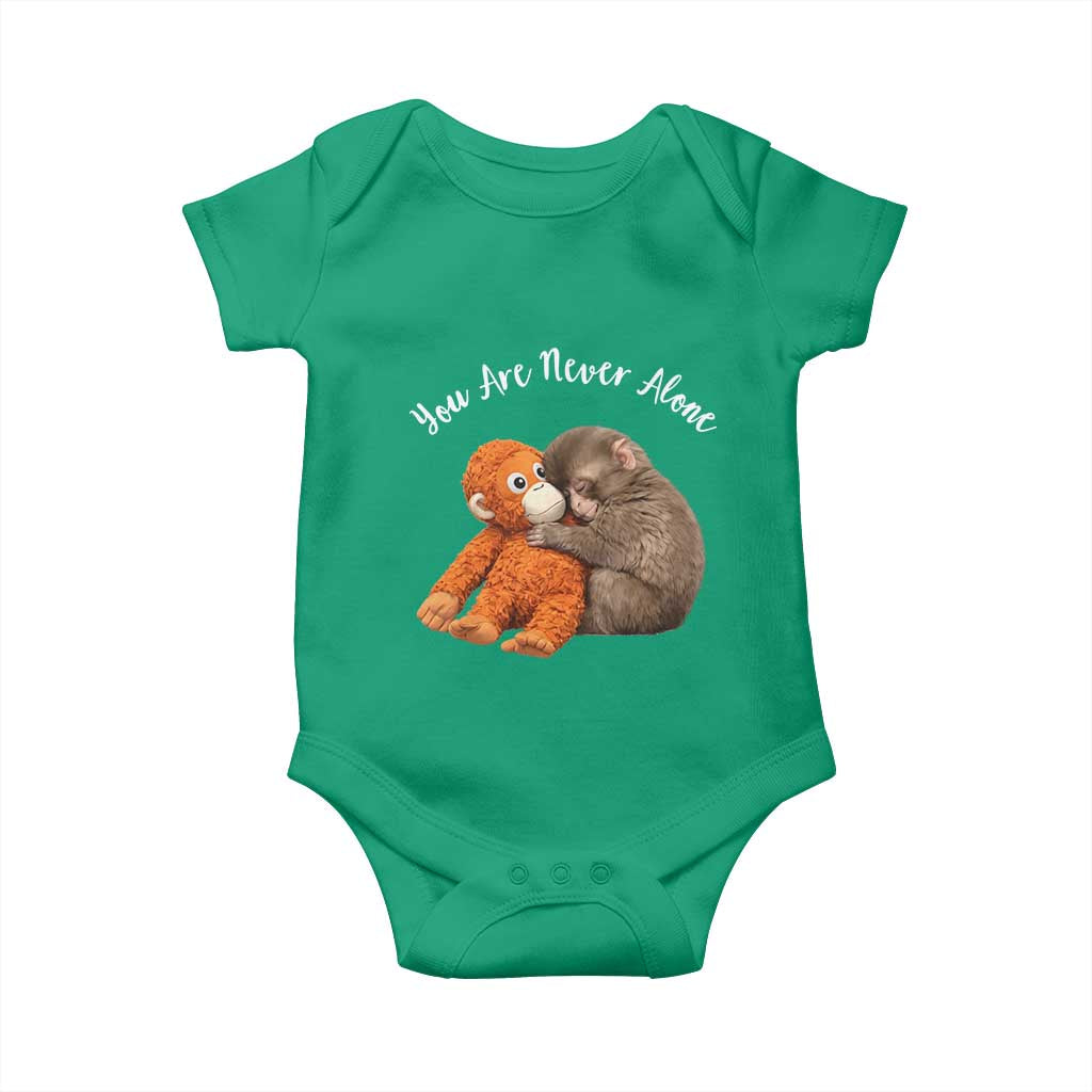 Viral Punch Monkey Baby Onesie Cute Baby Monkey With Plush Toy Animal Lovers TS10 Irish Green Print Your Wear