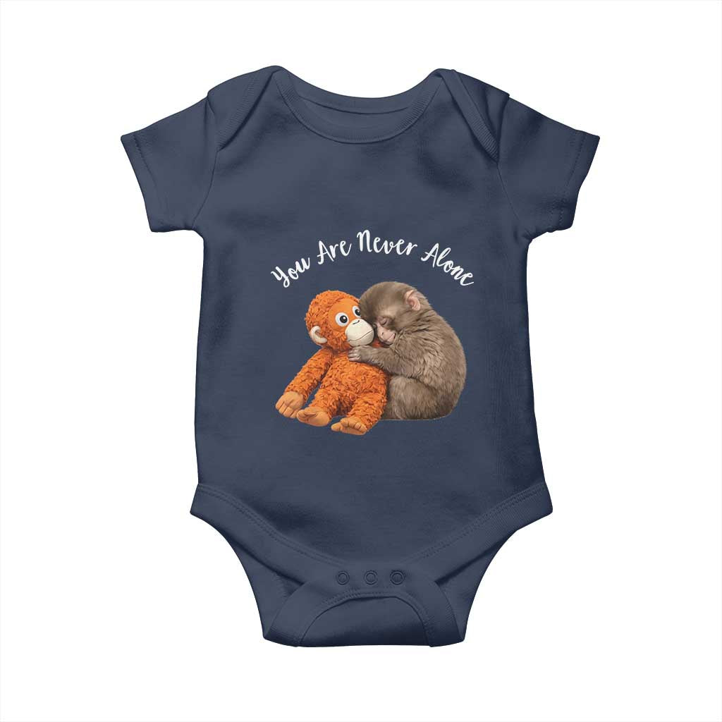 Viral Punch Monkey Baby Onesie Cute Baby Monkey With Plush Toy Animal Lovers TS10 Navy Print Your Wear
