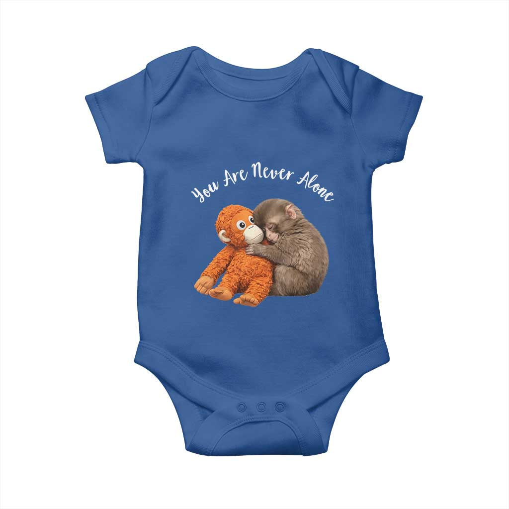 Viral Punch Monkey Baby Onesie Cute Baby Monkey With Plush Toy Animal Lovers TS10 Royal Blue Print Your Wear