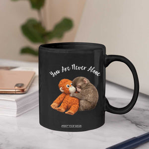 Viral Punch Monkey Coffee Mug Cute Baby Monkey With Plush Toy Animal Lovers TS10 Print Your Wear