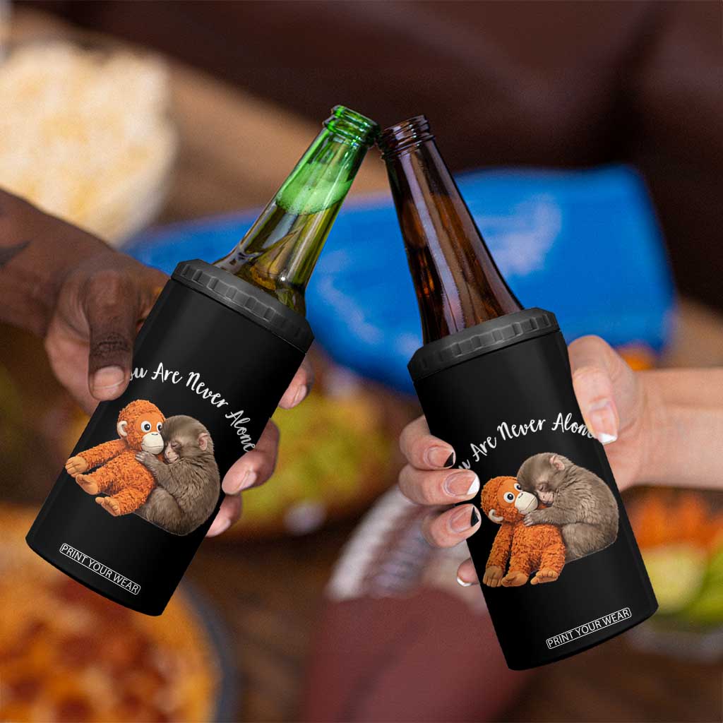 Viral Punch Monkey 4 in 1 Can Cooler Tumbler Cute Baby Monkey With Plush Toy Animal Lovers TS10 Print Your Wear