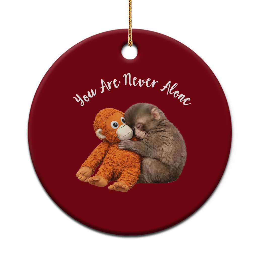 Viral Punch Monkey Ceramic Ornament Cute Baby Monkey With Plush Toy Animal Lovers TS10 1pc Red Print Your Wear