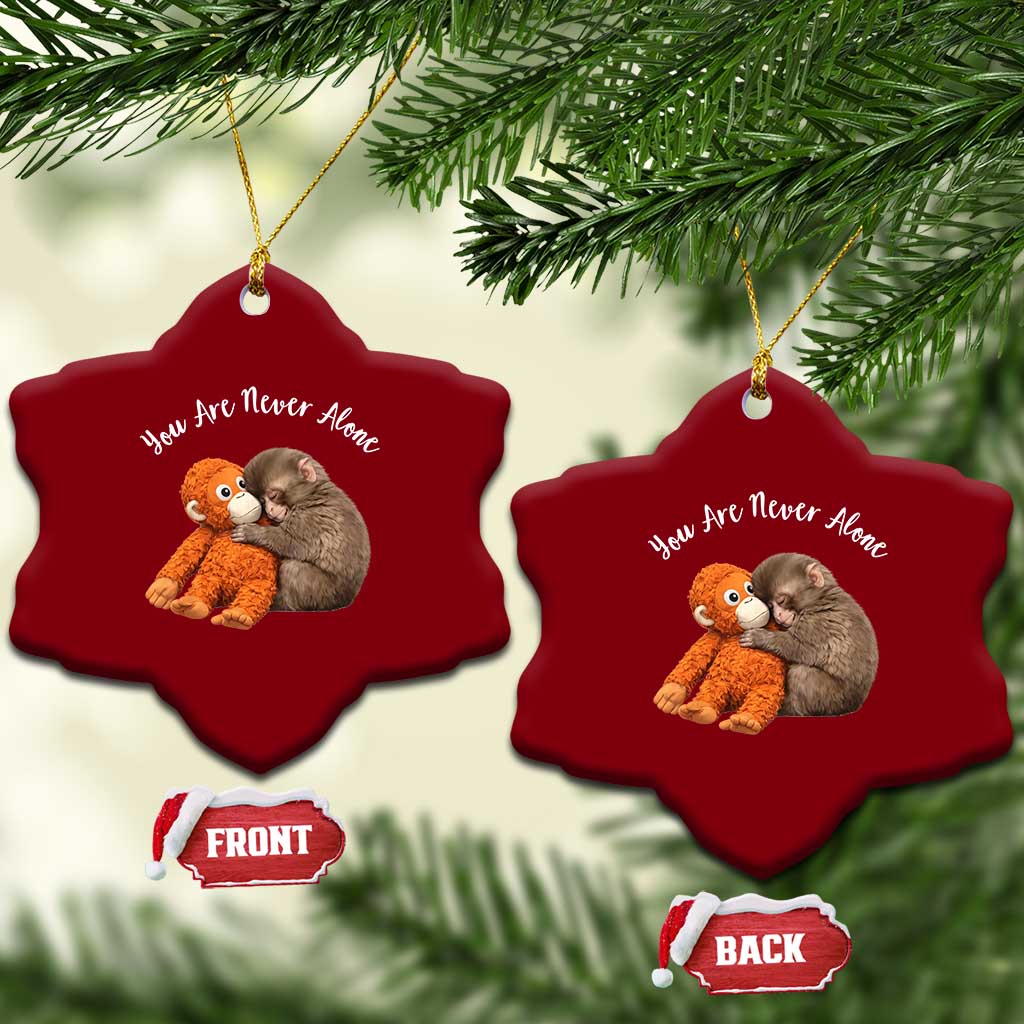 Viral Punch Monkey Ceramic Ornament Cute Baby Monkey With Plush Toy Animal Lovers TS10 Print Your Wear