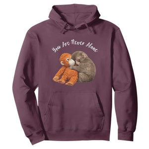 Viral Punch Monkey Hoodie Cute Baby Monkey With Plush Toy Animal Lovers TS10 Maroon Print Your Wear