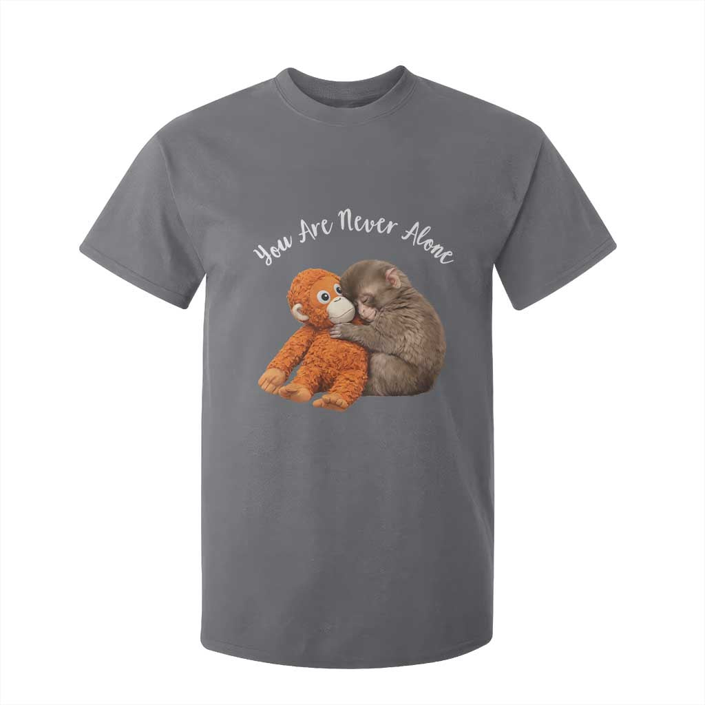 Viral Punch Monkey T Shirt For Kid Cute Baby Monkey With Plush Toy Animal Lovers TS10 Charcoal Print Your Wear