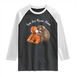 Viral Punch Monkey Raglan Shirt Cute Baby Monkey With Plush Toy Animal Lovers TS10 Black White Print Your Wear
