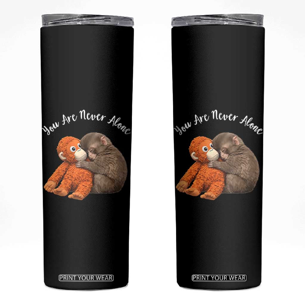 Viral Punch Monkey Skinny Tumbler Cute Baby Monkey With Plush Toy Animal Lovers TS10 Black Print Your Wear