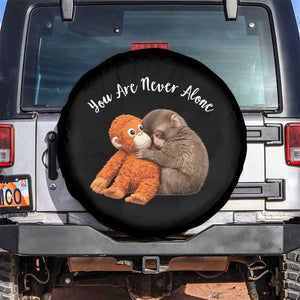 Viral Punch Monkey Spare Tire Cover Cute Baby Monkey With Plush Toy Animal Lovers TS10 No hole Black Print Your Wear