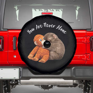Viral Punch Monkey Spare Tire Cover Cute Baby Monkey With Plush Toy Animal Lovers TS10 Black Print Your Wear